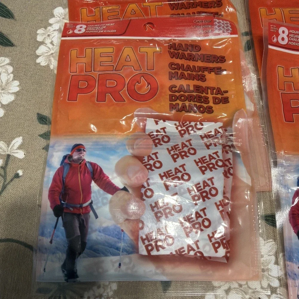 4 PAIRS Of Heat Pro Hand Warmers 8 Hrs/h New High Quality
